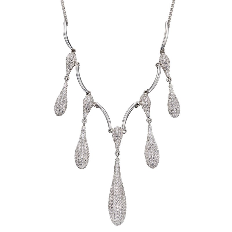 Collier de soirée zirconia en argent 925/1000