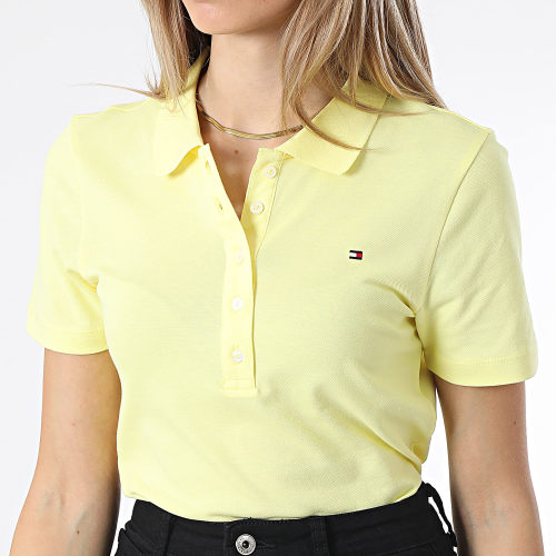 Polo Manches Courtes Slim Femme Piqué 7823 Jaune
