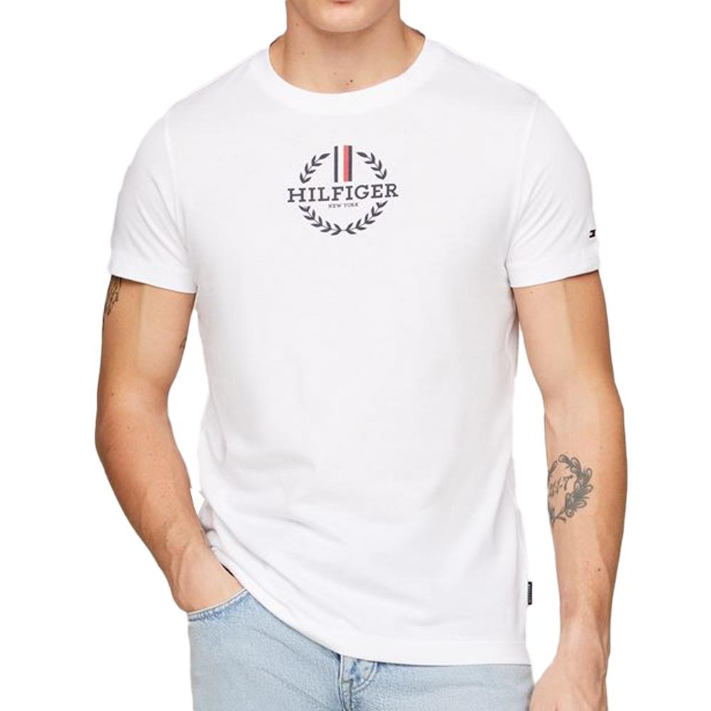 Tommy Hilfiger T-shirt Blanc Homme Tommy Hilfiger Global Stripe
