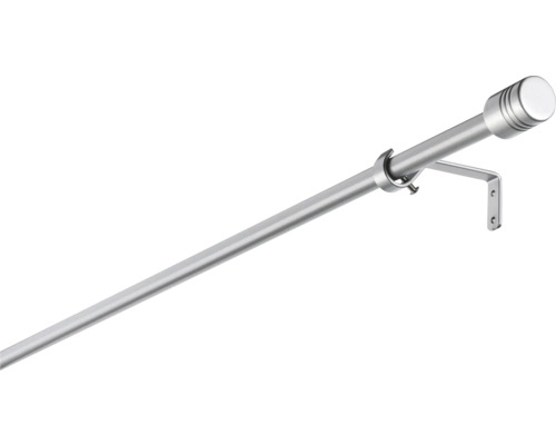 Uitschuifbare gordijnroedeset, cilinder, zilver, 100-200 cm, Ø 13/16 mm