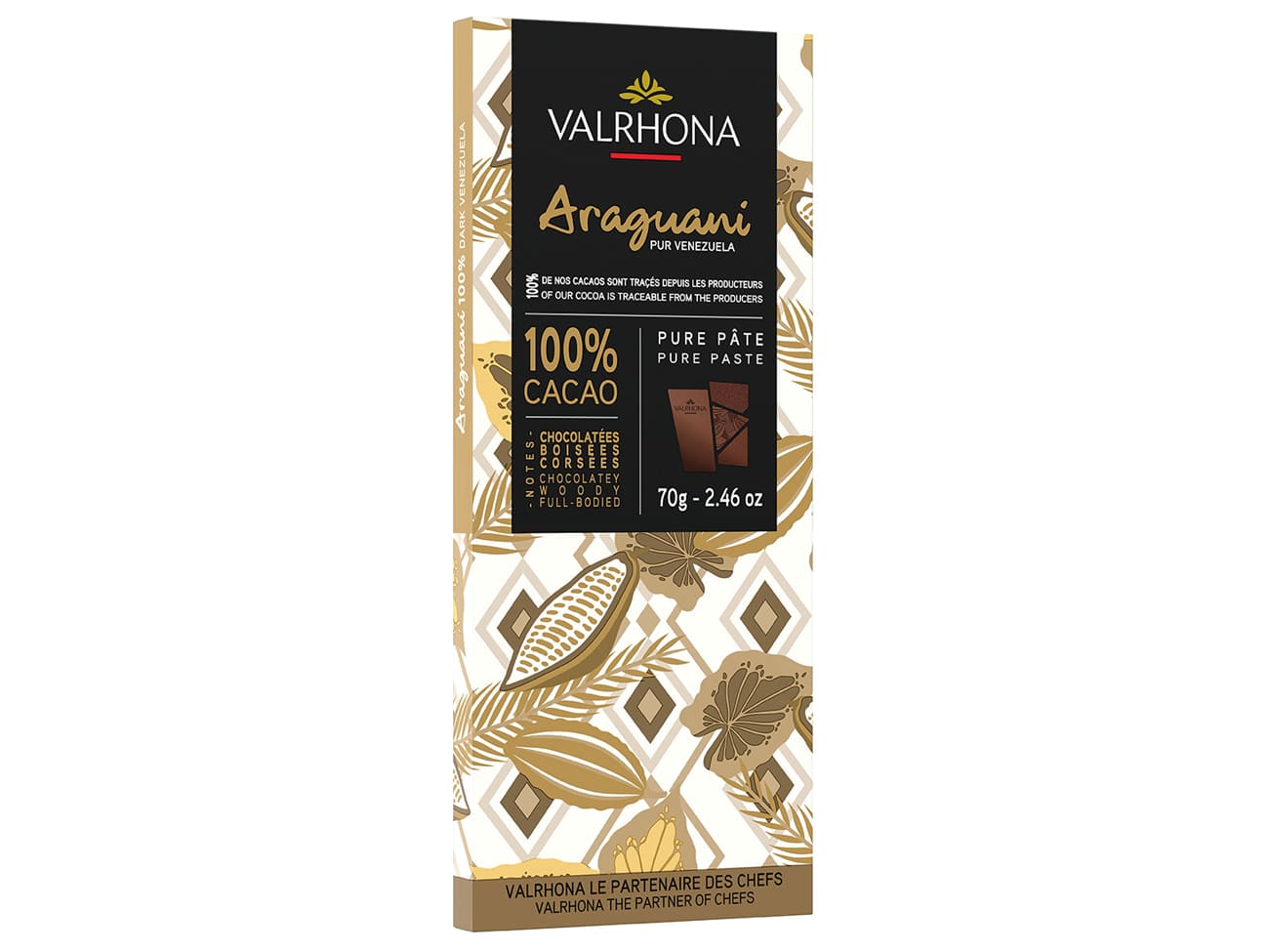 Tablette chocolat Araguani 100% - 70 g - Valrhona