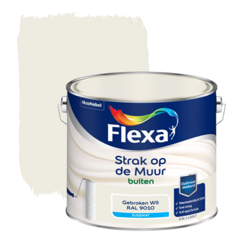 Flexa Strak op de Muur muurverf zijdemat buiten gebroken wit/RAL 9010 2,5 liter
