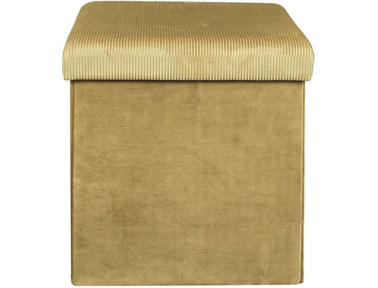 THE HOME DECO FACTORY - Pouf coffre de rangement velours côtelé giullia moutarde