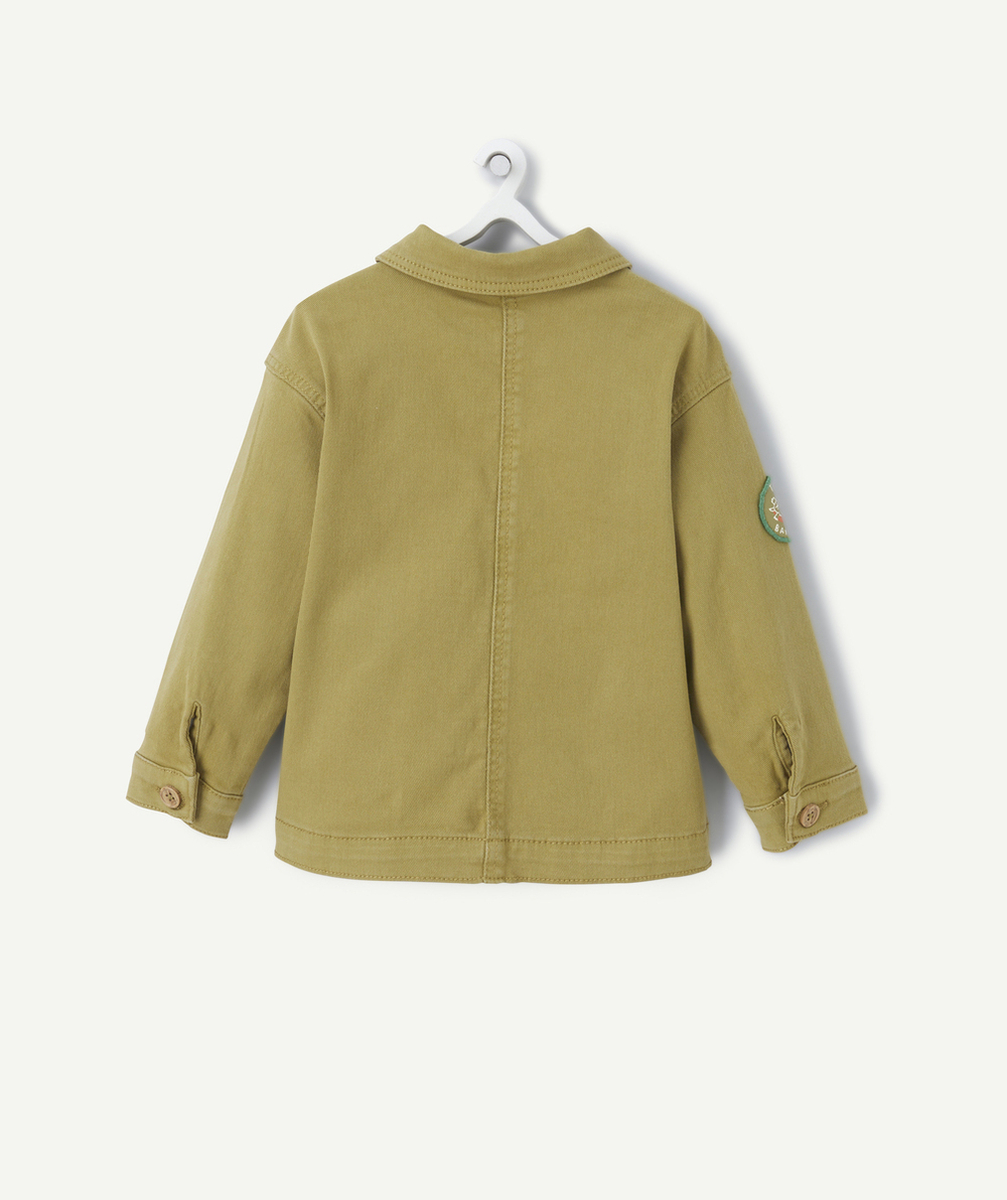 VESTE BÉBÉ GARÇON EN FIBRES RECYCLÉES VERTE AVEC POCHES ET PATCHS