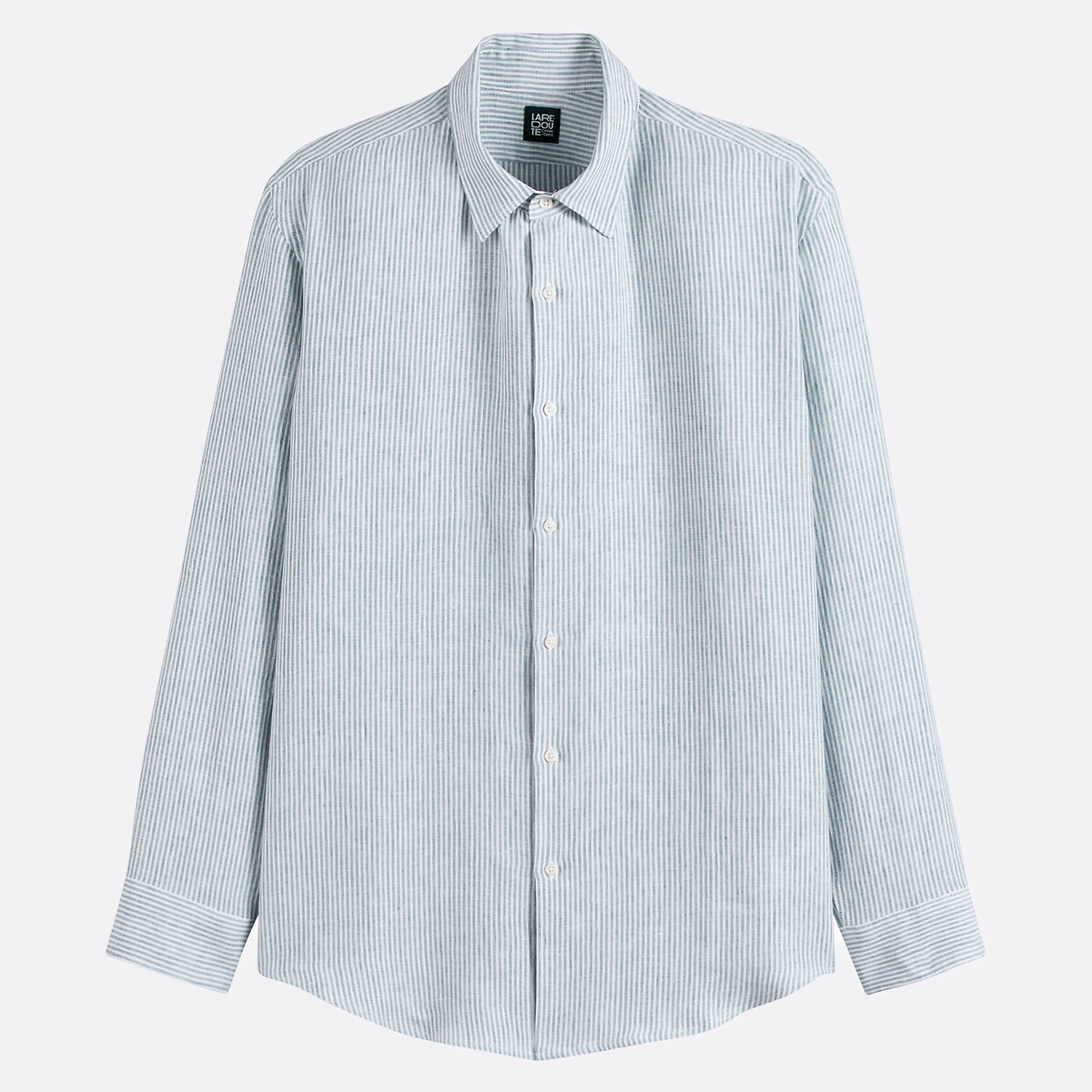 COLEÇÃO LA REDOUTE<br>Camisa reta de linho listrada com mangas compridas