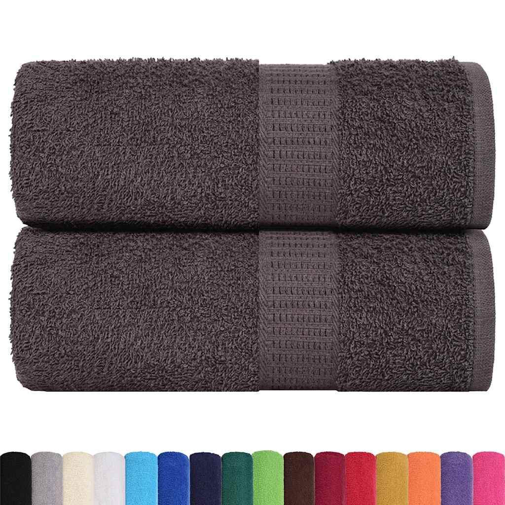 vidaXL Handdoeken, 2 stuks, antraciet, 15x21 cm, 360 g/m², 100% katoen