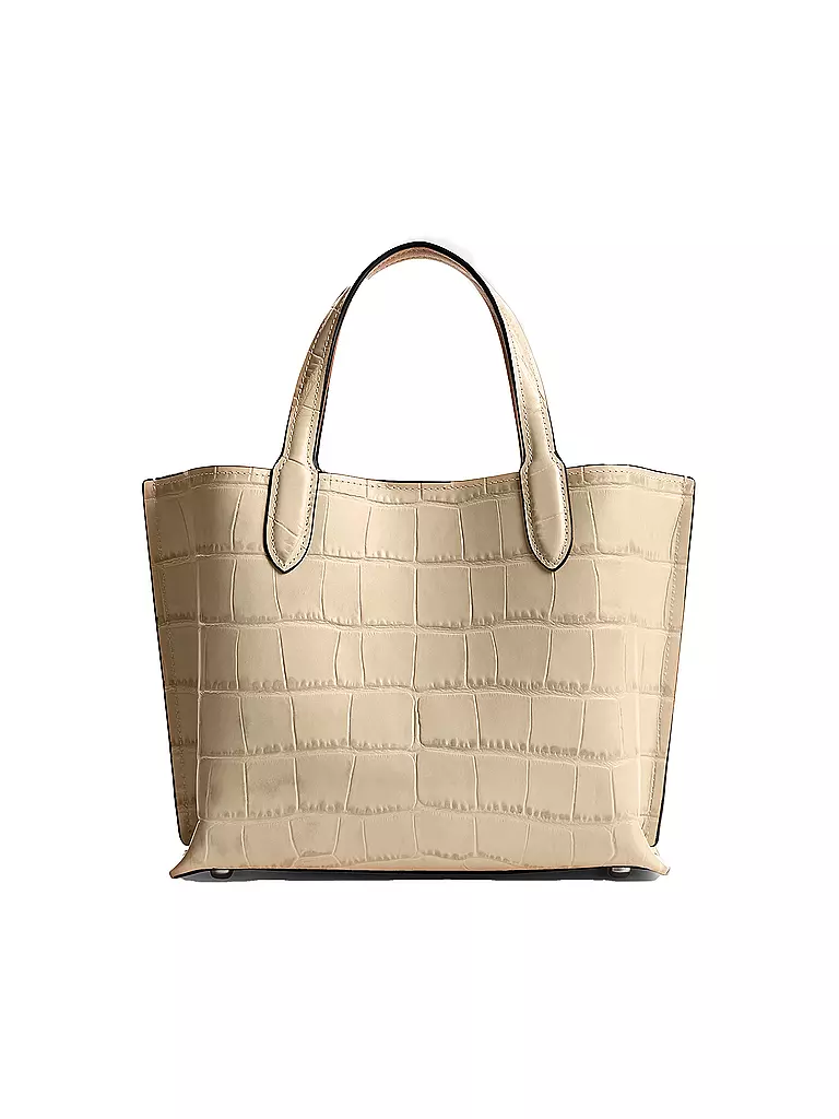 COACH Ledertasche - Umhängetasche WILLOW TOTE 24 CROCO creme