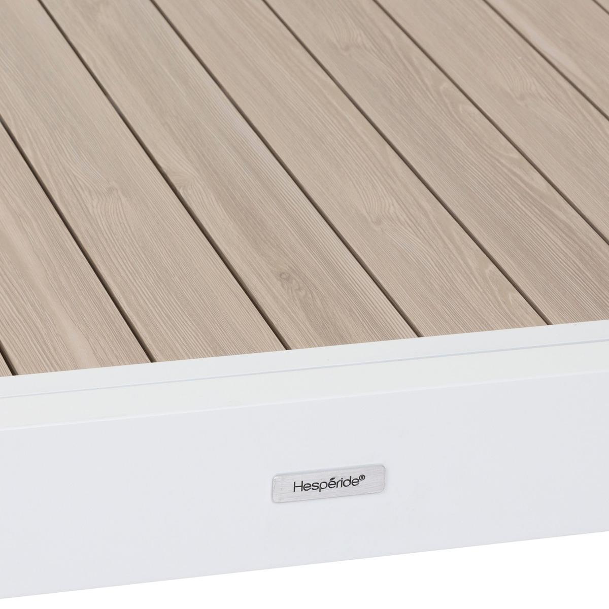 TABLE PIAZZA EXTENSIBLE ALUMINIUM LIN BLANC 10 PLACES