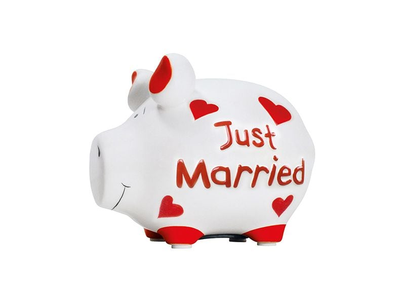 G. Wurm Spardose Just Married 12.5 x 9 x 9 cm Sparkasse zum Aufbewahren von Geld