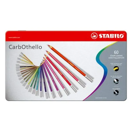 Pastellkreidestift - STABILO CarbOthello - 60er Metalletui - mit 60 verschiedenen Farben