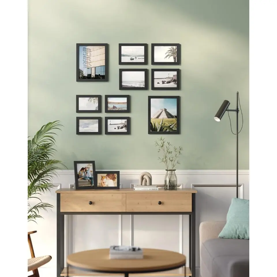 Parya Home sieradendoos – 6 niv, zijkleppen, spiegel, slot, zwart