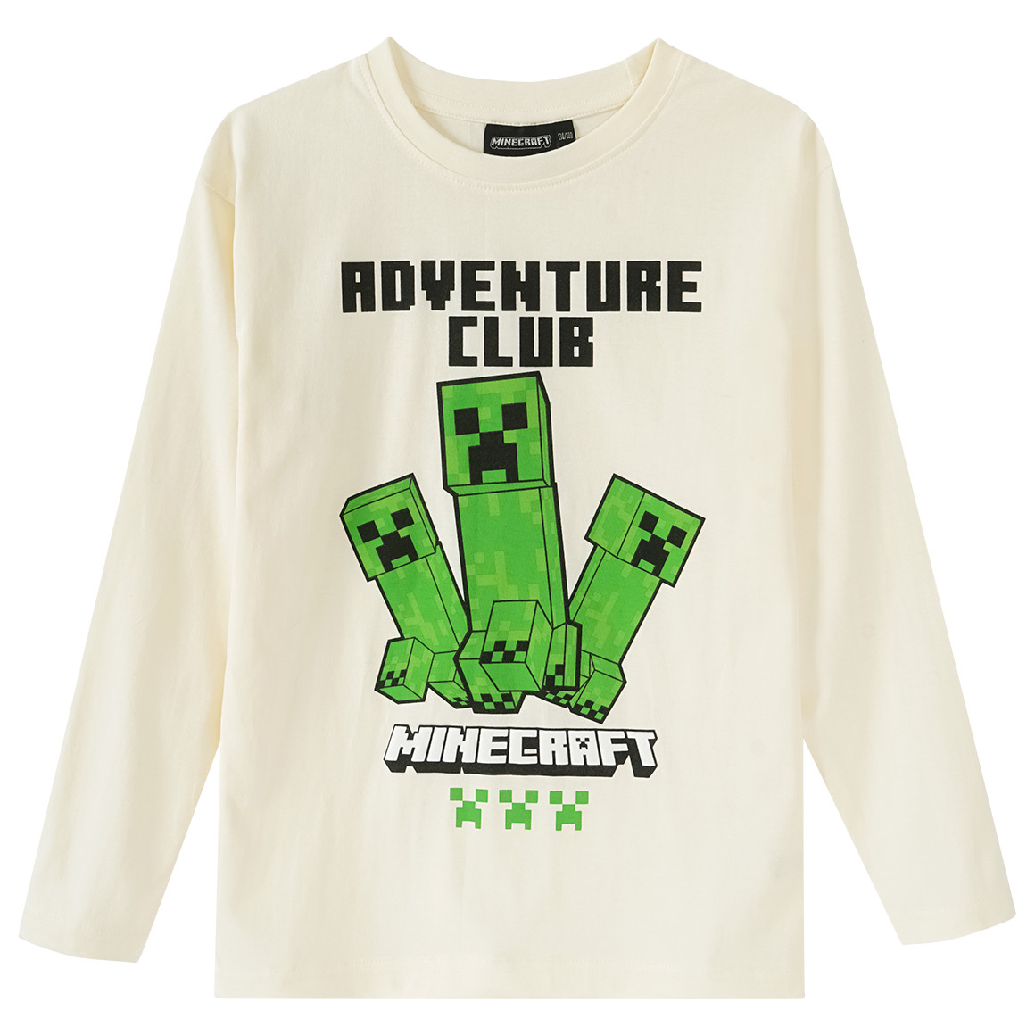 Yigga Minecraft Langarmshirt mit Print creme