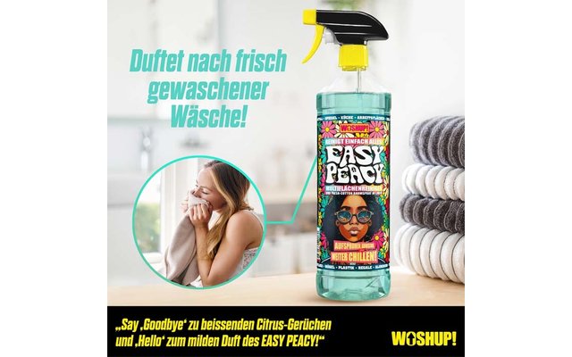 WOSHUP! Easy Peacy Oberflächenreiniger für Wohnmobil, Wohnwagen, Haushalt und Auto 1 Liter