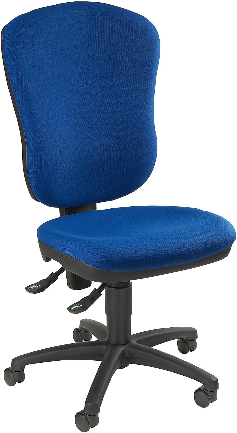 TOPSTAR | Standard-Drehstuhl | ohne Armlehnen | mit Lendenwirbelstütze | Rückenlehnenhöhe 570 mm | Bezug Royalblau