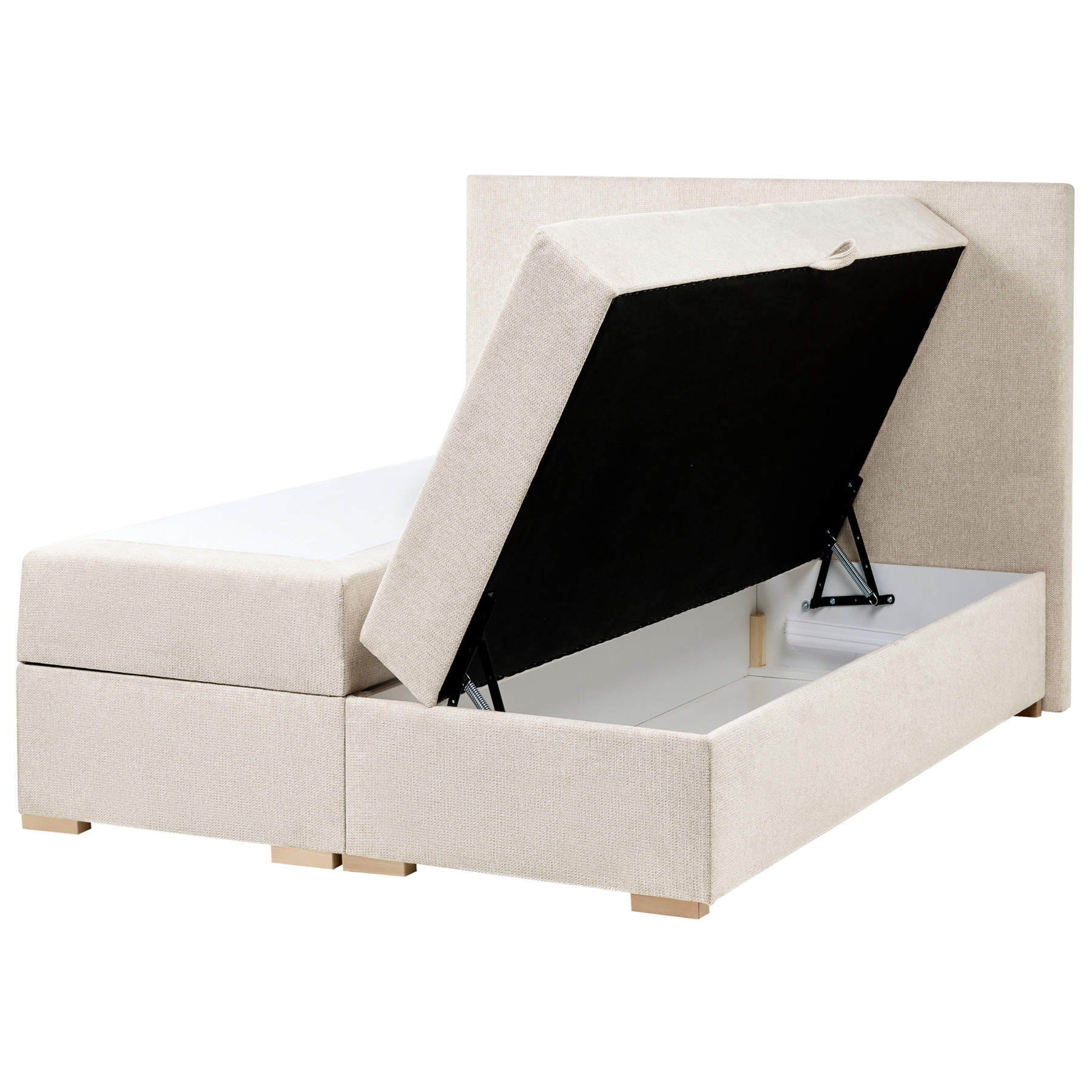 Beliani - MAJOR - Boxspring - Lichtbeige - 180 x 200 cm - Stof