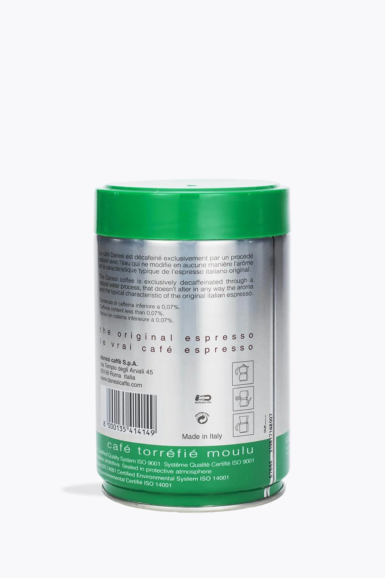 DANESI Caffè Espresso Decaffeinato gemahlen 250g Dose