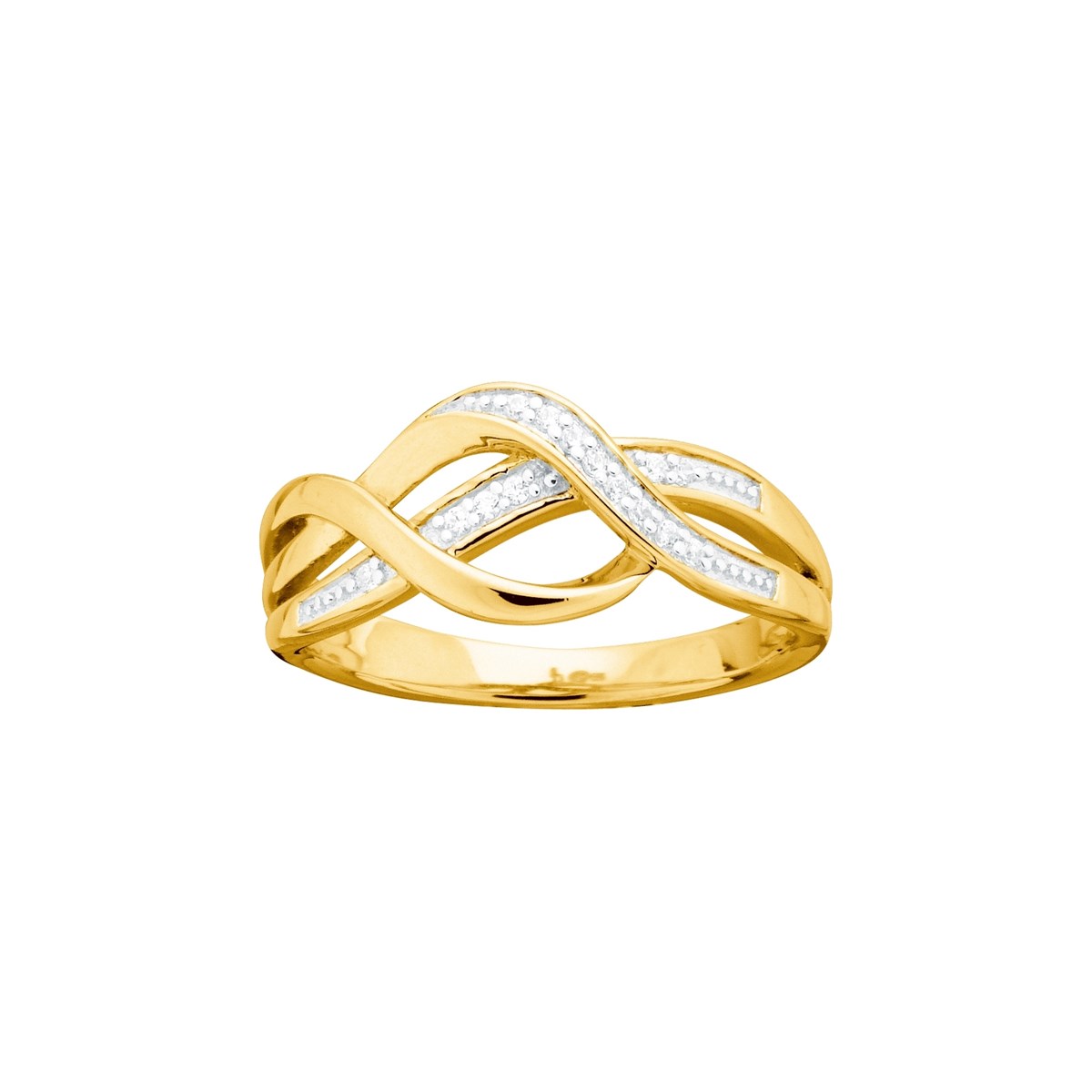 Bague en Plaqué Or avec oxyde de zirconium blanc