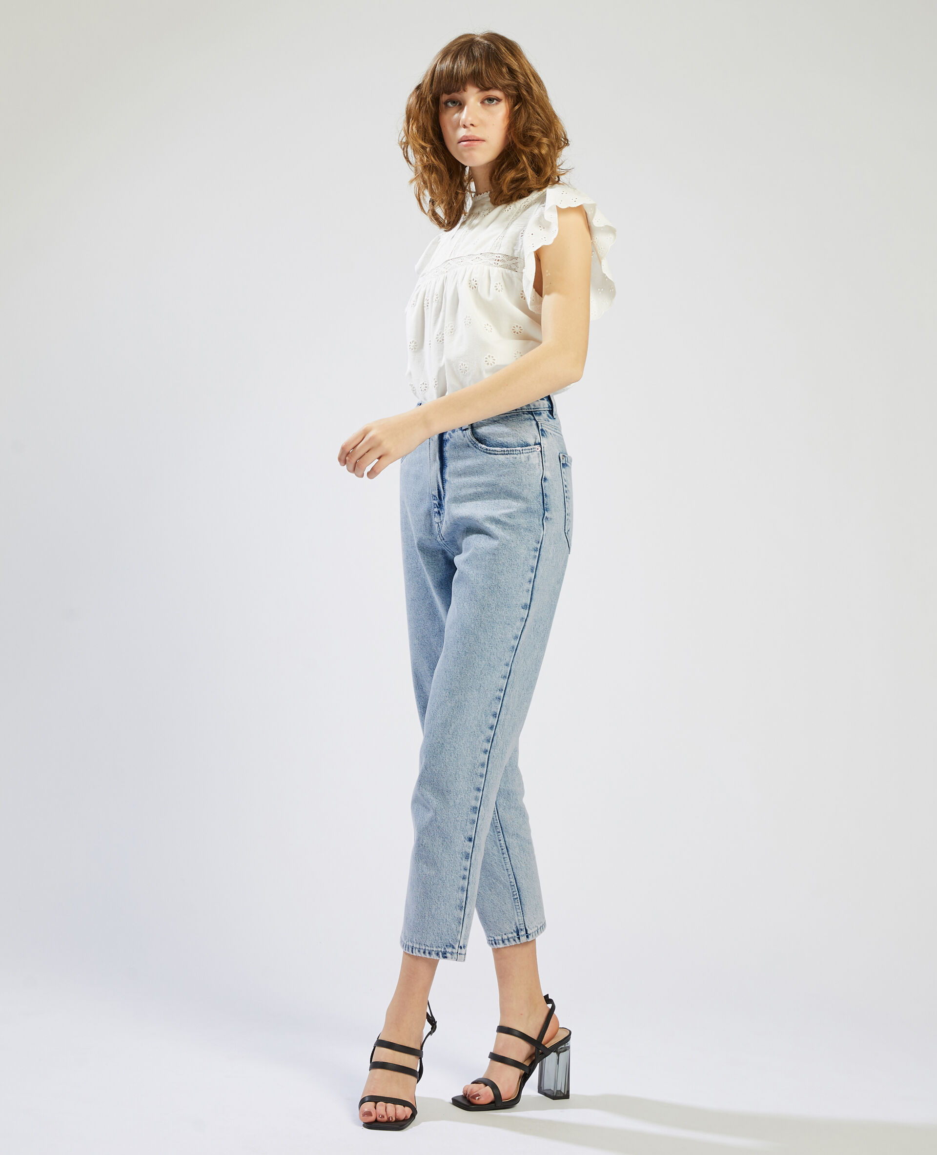 Jean mom taille haute - Bleu clair