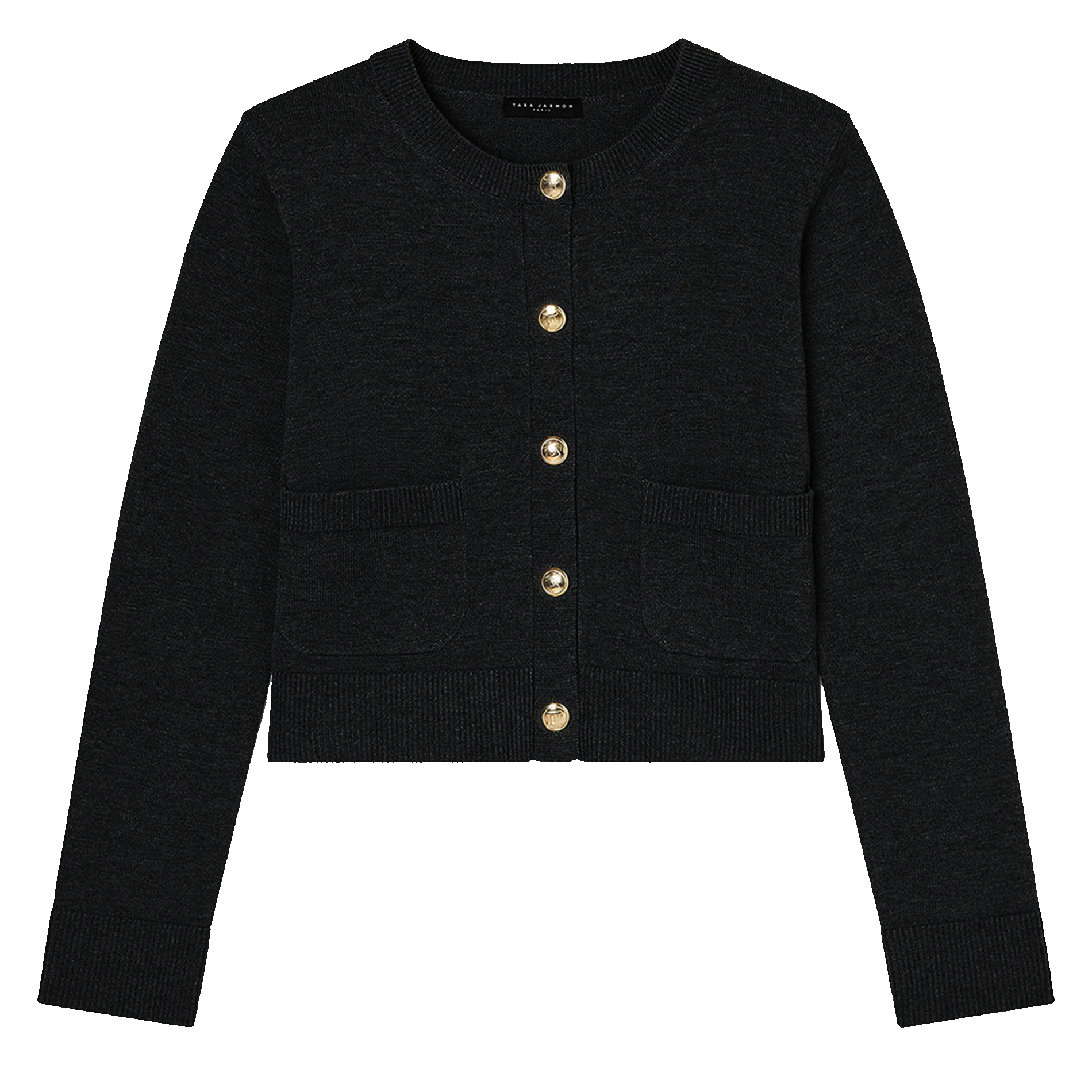 GYSLAIN - Gilet droit en maille | Noir