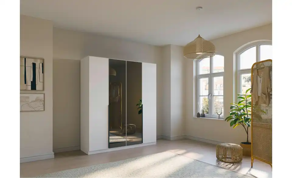 Drehtürenschrank Weiß 181 cm 4 Stück