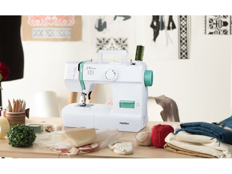 Medion Nähmaschine Life SM70 Weiss/Türkis Nähmaschine mit einer Motorleistung von 70 Watt