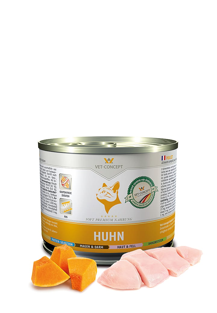 Vet-Concept Kip Kattenmenu blikjes | 6 x 200 gram | 11773.1