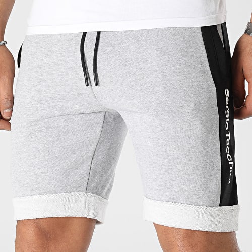 Short Jogging A Bandes Vunkan Gris Chiné