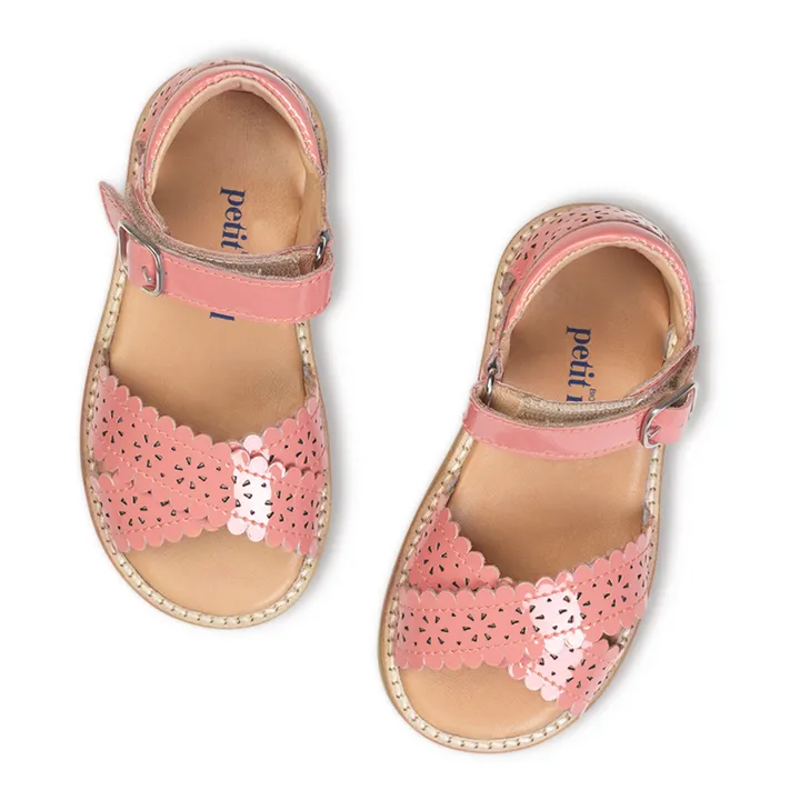 Petit Nord Sandales Scratchs Scallop Flower | Rose