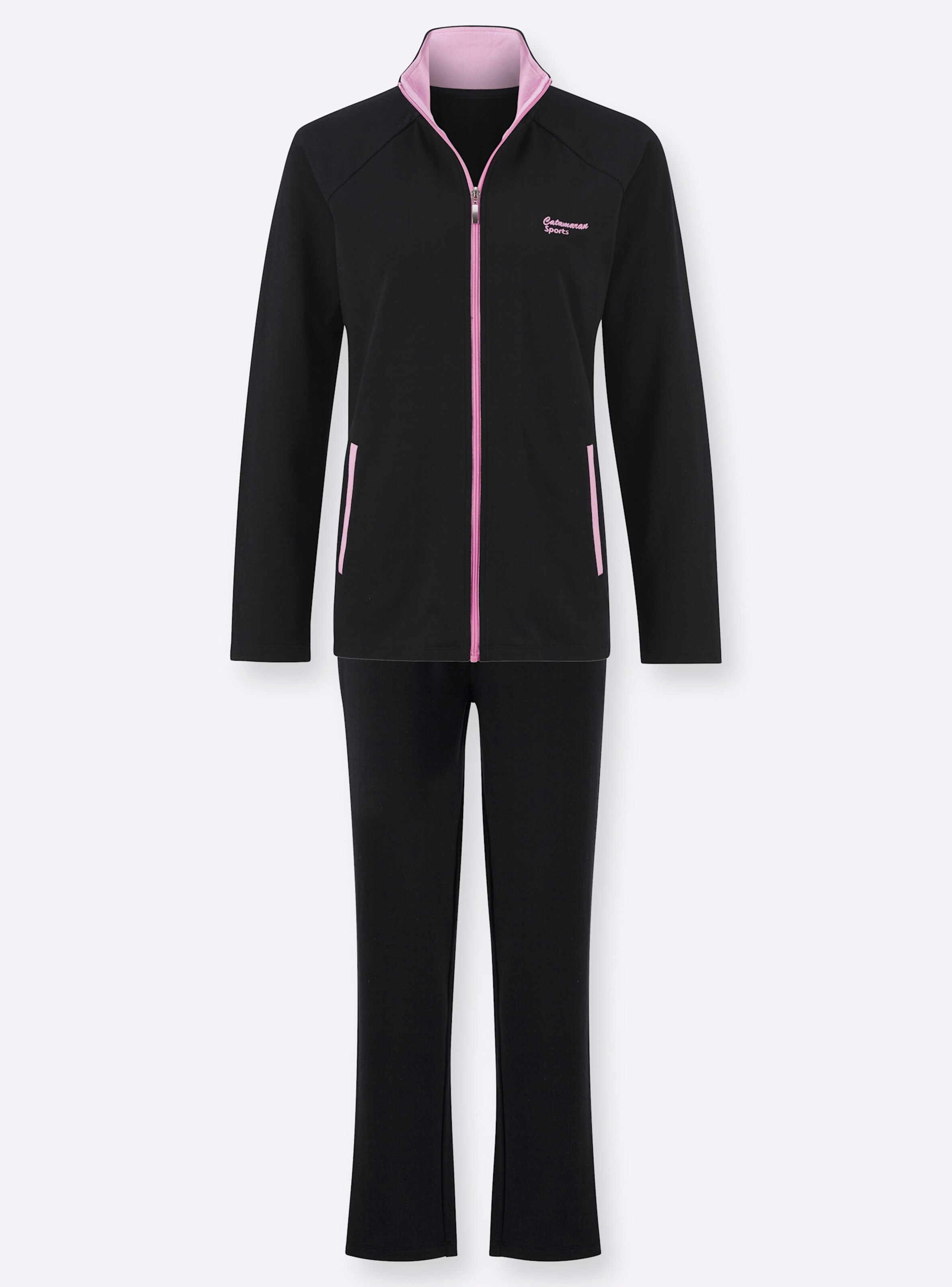 Catamaran Sports Freizeitanzug in schwarz-orchidee
