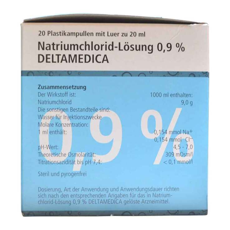 Natriumchlorid-Lösung 0,9% Deltamedica Luer Pl., 20X20 ml