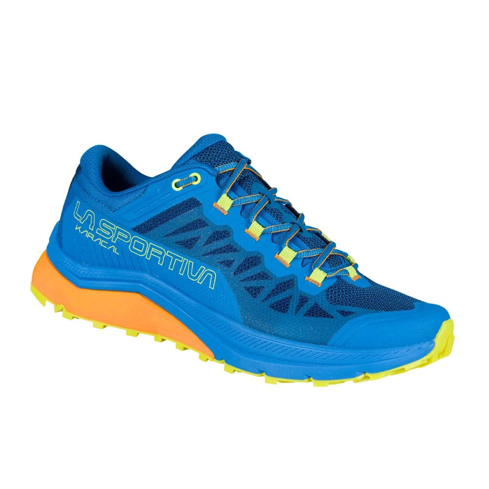 La Sportiva KARACAL - Chaussures trail Homme electric blue/citrus