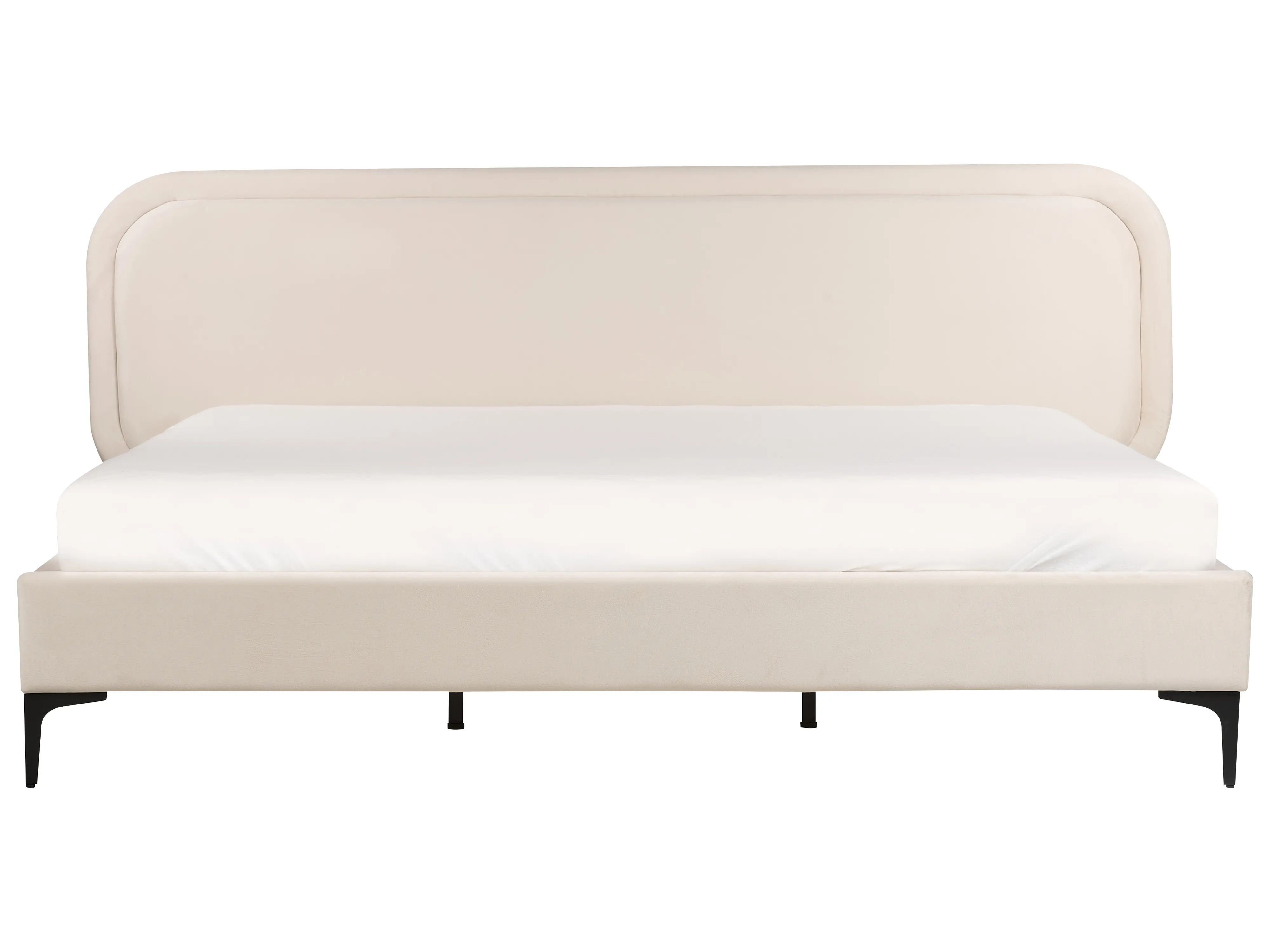 Bed Fluweel SUZETTE 180 x 200 cm Lichtbeige