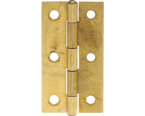 Smal scharnier 64x34 mm messing geplateerd