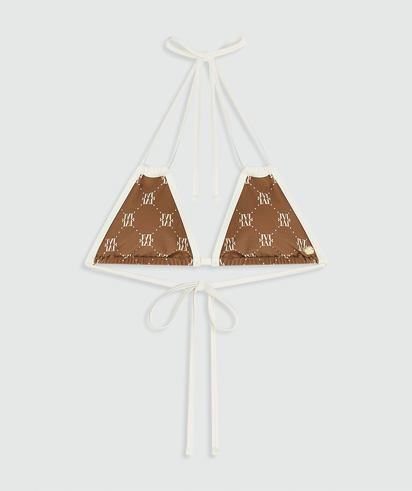 JV-EVERLY triangle bikinitop - brown ecru