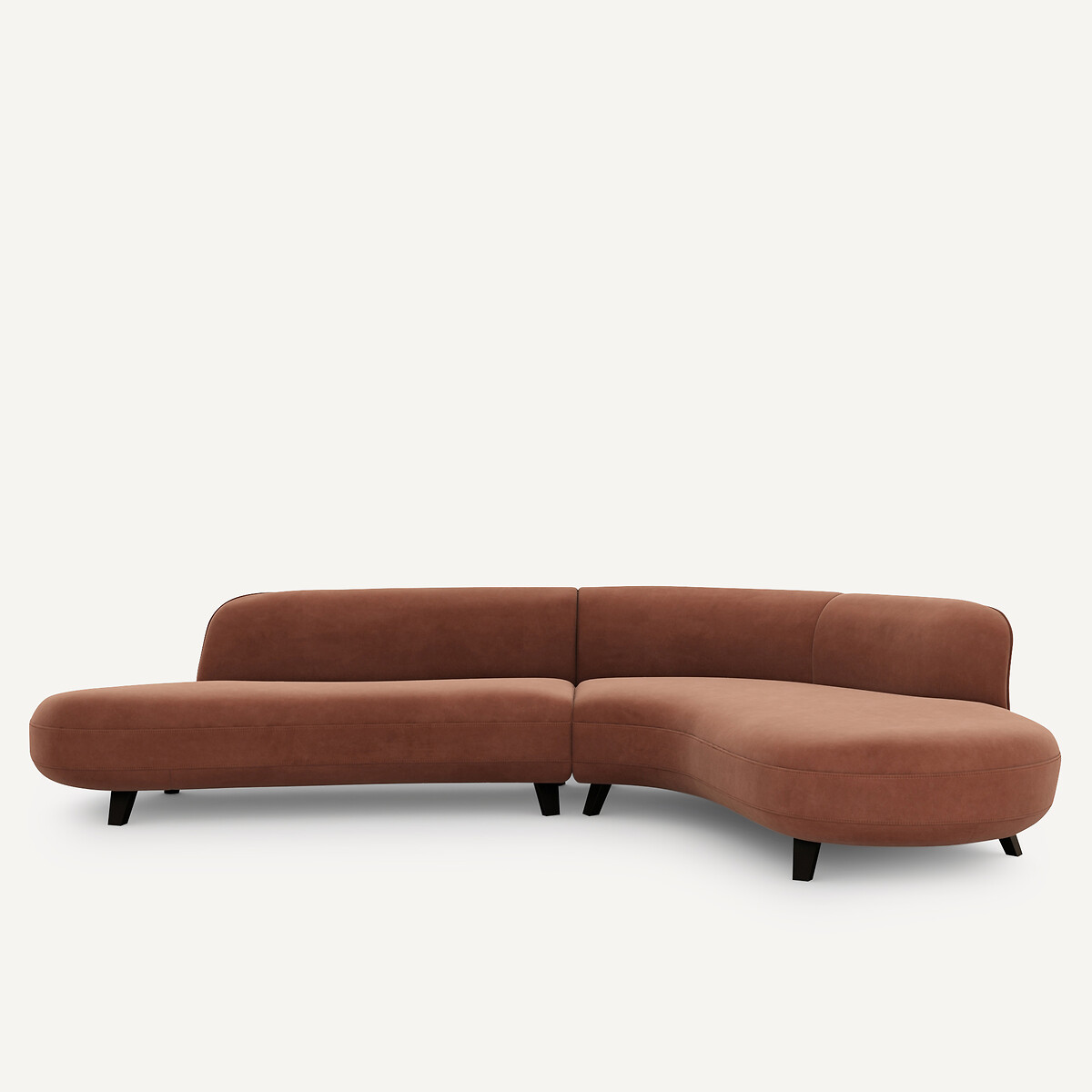 AM.PM<br>Sofá de canto em veludo, design Rosebury E.Gallina