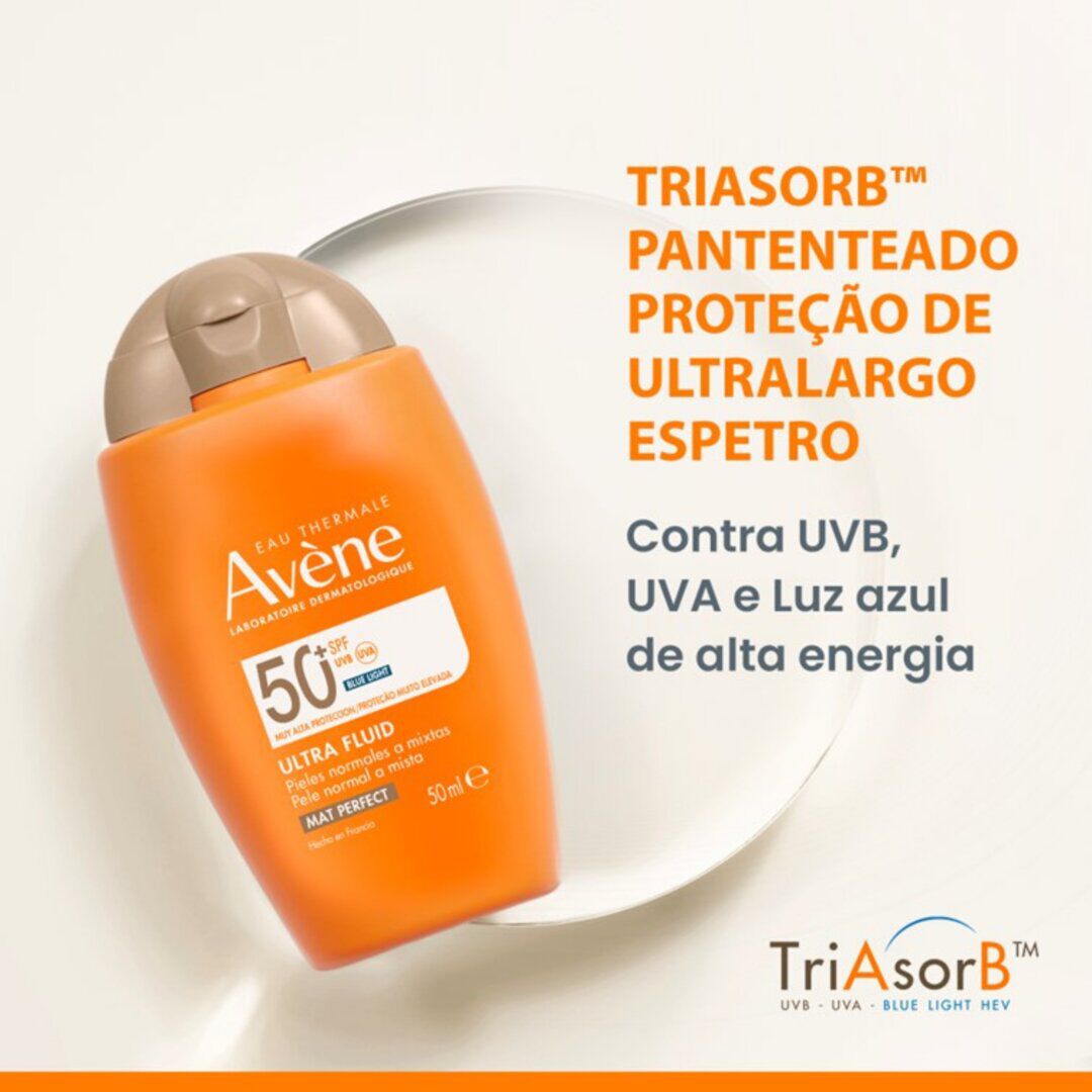 AVENE  Protetor Solar Ultra Fluid Mat Perfect sem Perfume SPF50 - 50ml