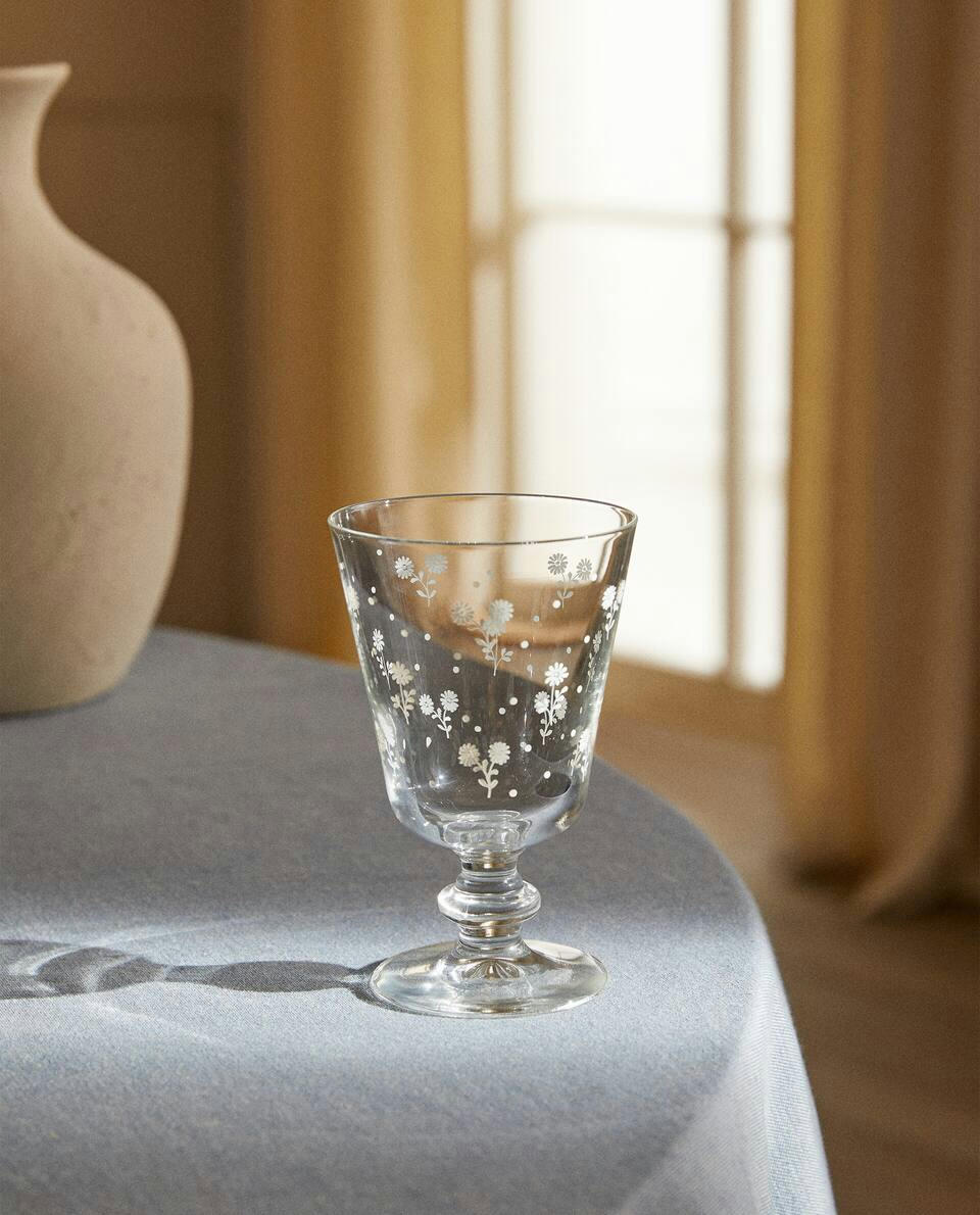 TAÇA DE VINHO FLORAL