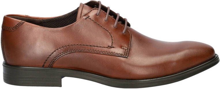 Ecco Melbourne leren veterschoenen bruin