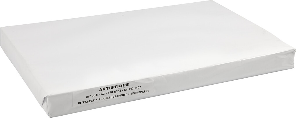 Tegnepapir - A2 - 420X594 MM - 190 G - Hvid - 250 Ark
