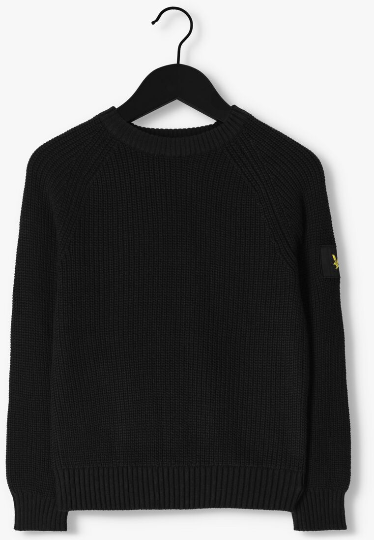 LYLE & SCOTT zwarte lyle & scott trui heavy raglan crew