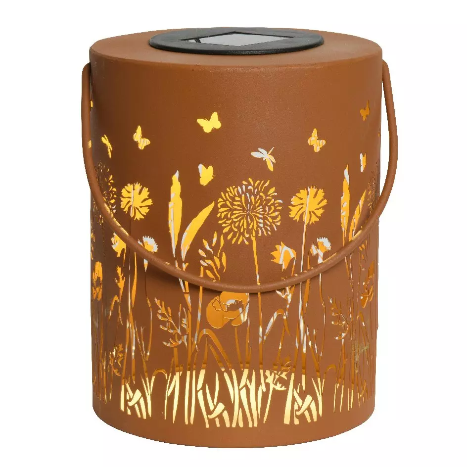 Lanterne solaire métal à LED (H18 cm) Natura Rouille