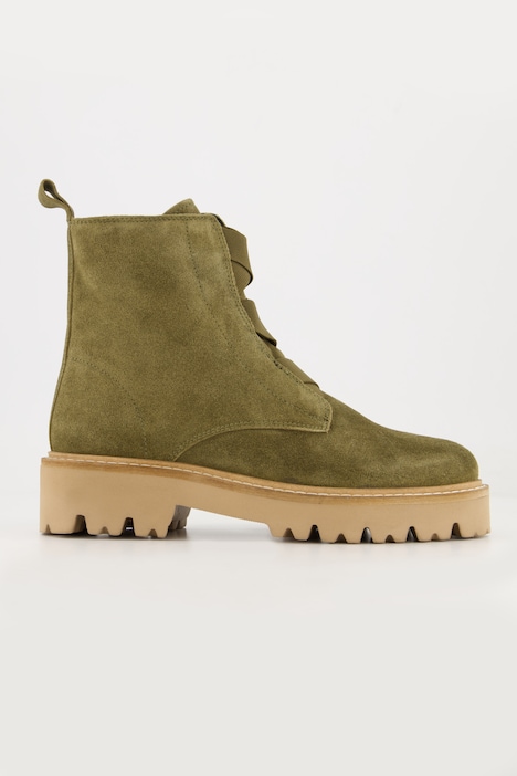 Leder-Boots, Elastikbänder, Zipper, Weite H