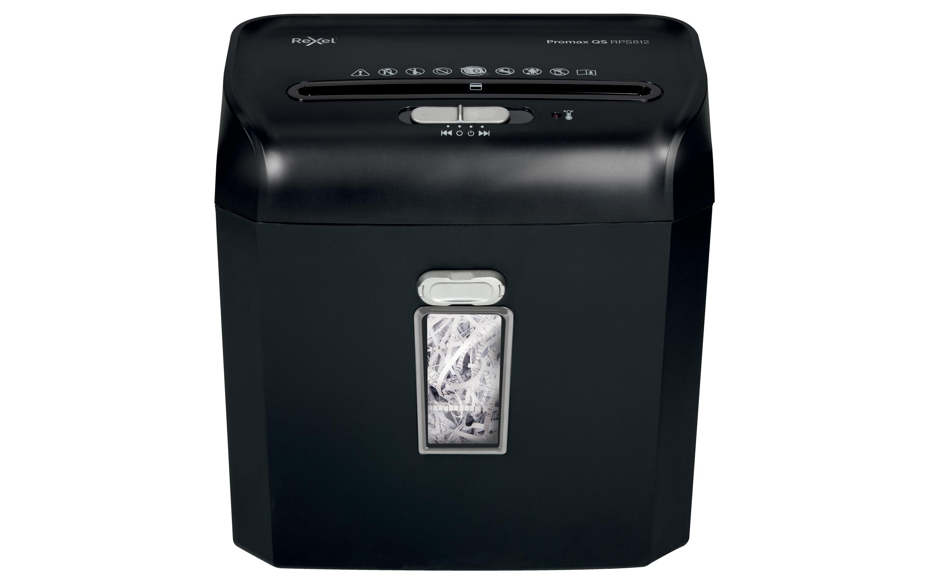 Aktenvernichter Promax QS RPS812 P-2, 8 Seiten<br>Flüsterleiser Dokumentenvernichter mit Streifenschnitt