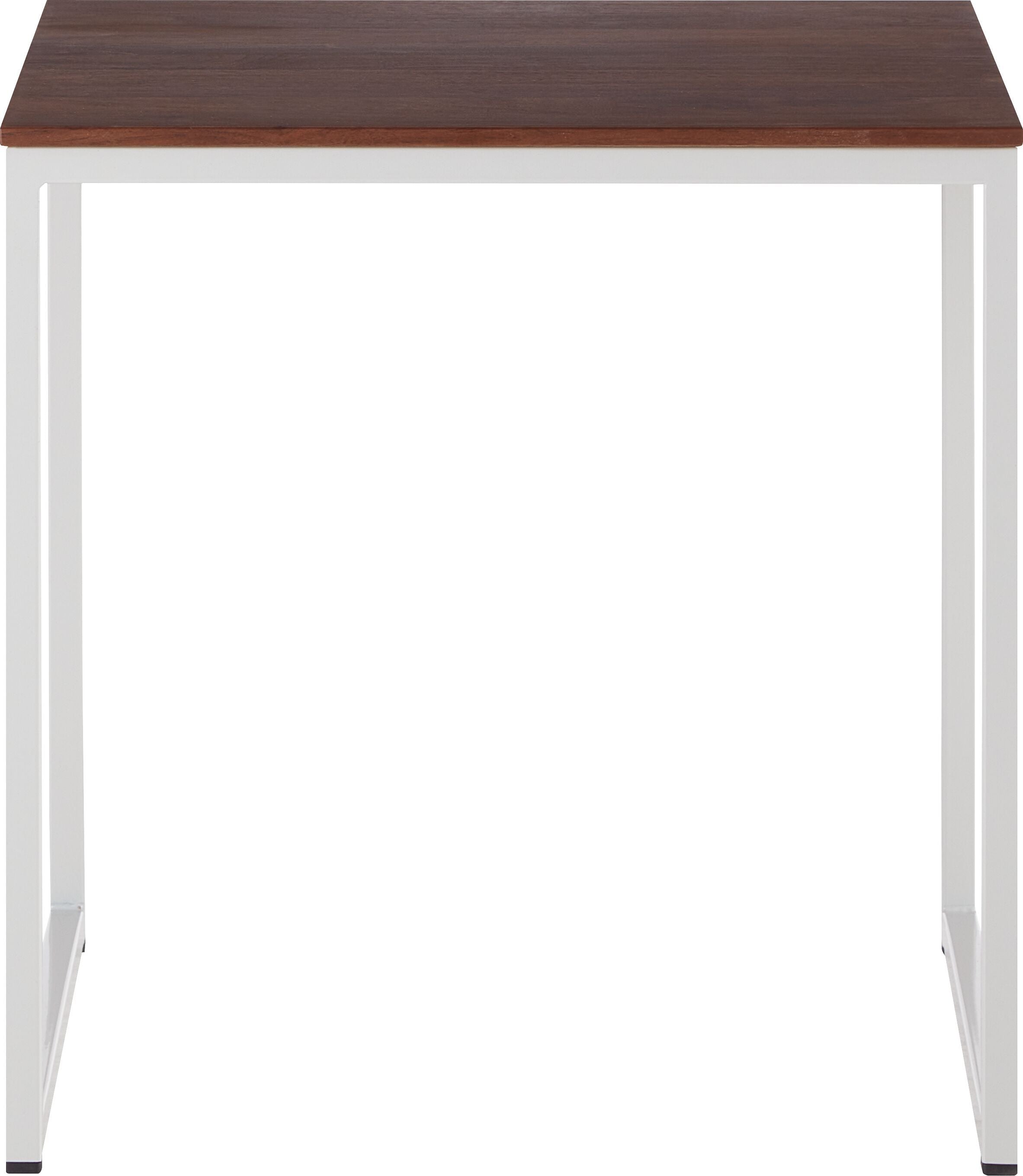 AVEA Beistelltisch - Nussbaum massiv / grau / B: 40.0 cm x T: 40.0 cm x H: 41.0 cm