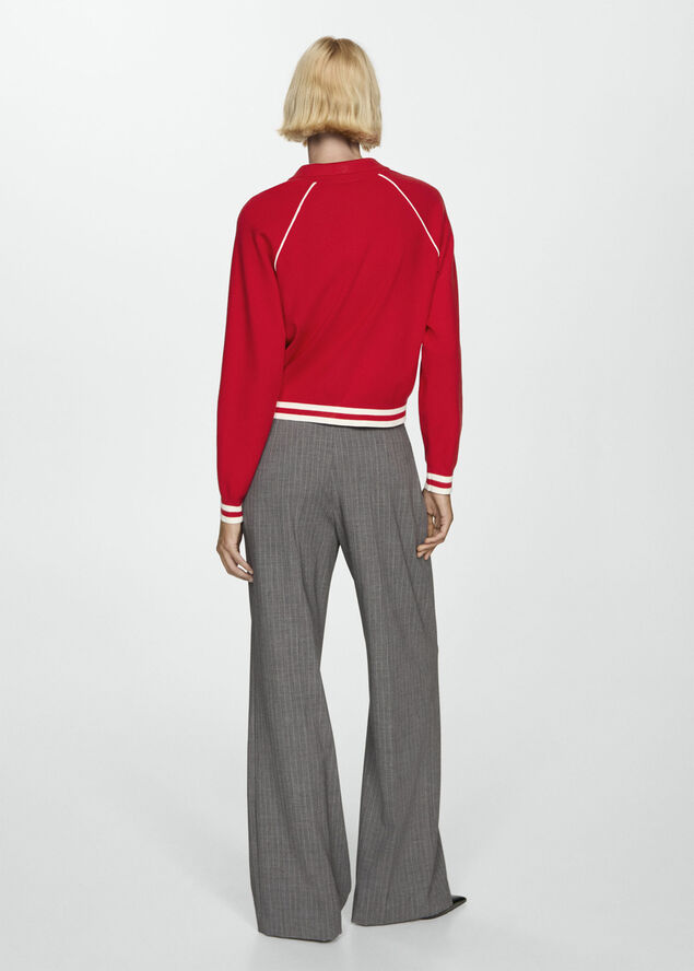 MANGO Contrast-edge sweater Red