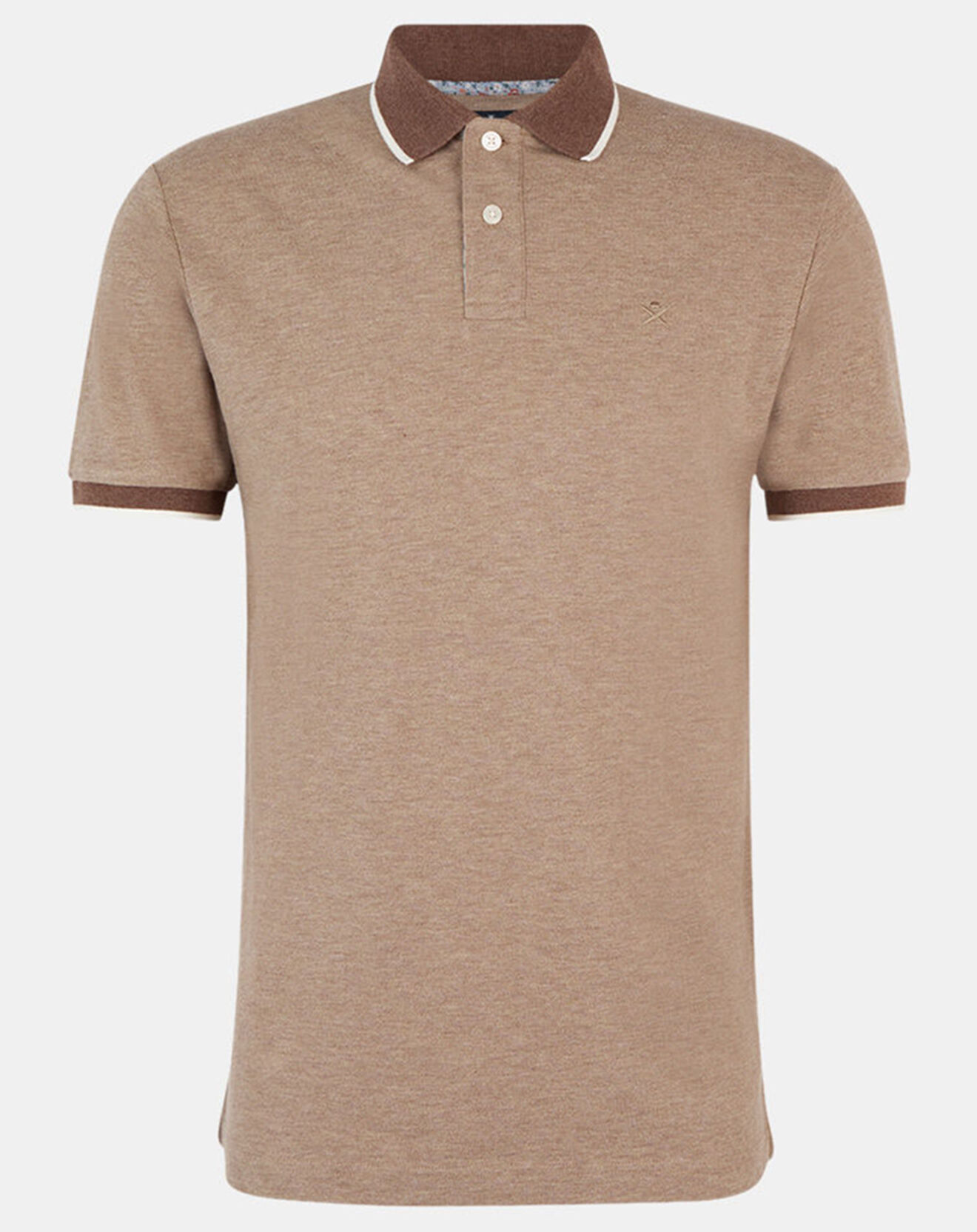 Hackett London Polo Regular Fit beige foncé chiné