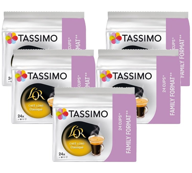 Pack 120 dosettes L'OR Café long Classique Familial - TASSIMO