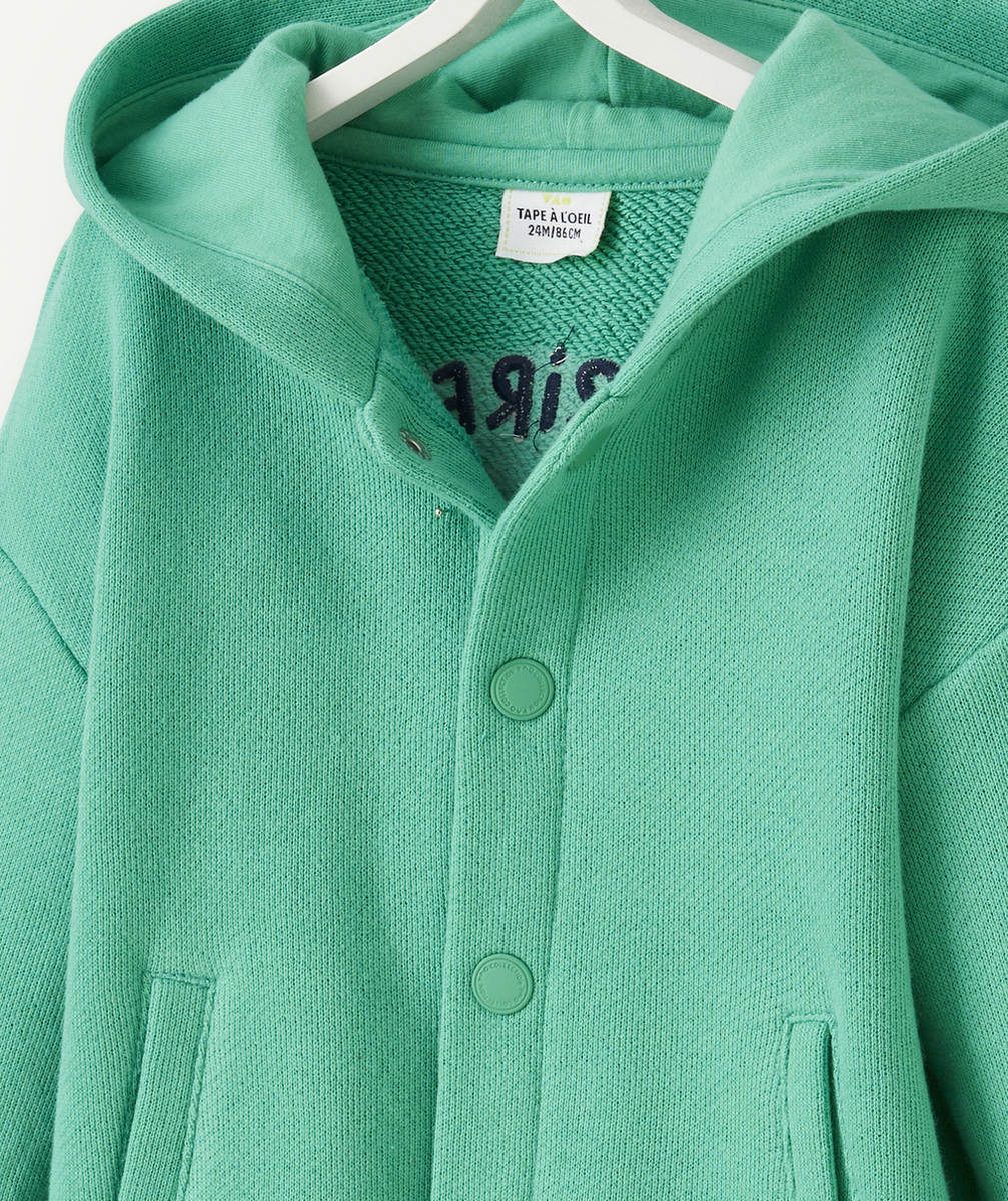 CARDIGAN BÉBÉ GARÇON EN FIBRES RECYCLÉES VERT
