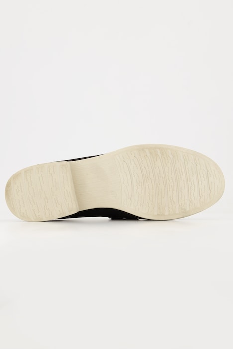 Leder-Loafer, Veloursleder, Textilfutter, Blockabsatz