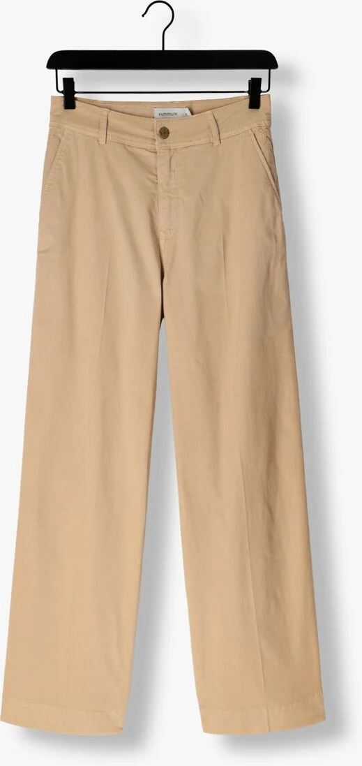 SUMMUM bruine summum wijde broek palazzo pants butter tencel twill